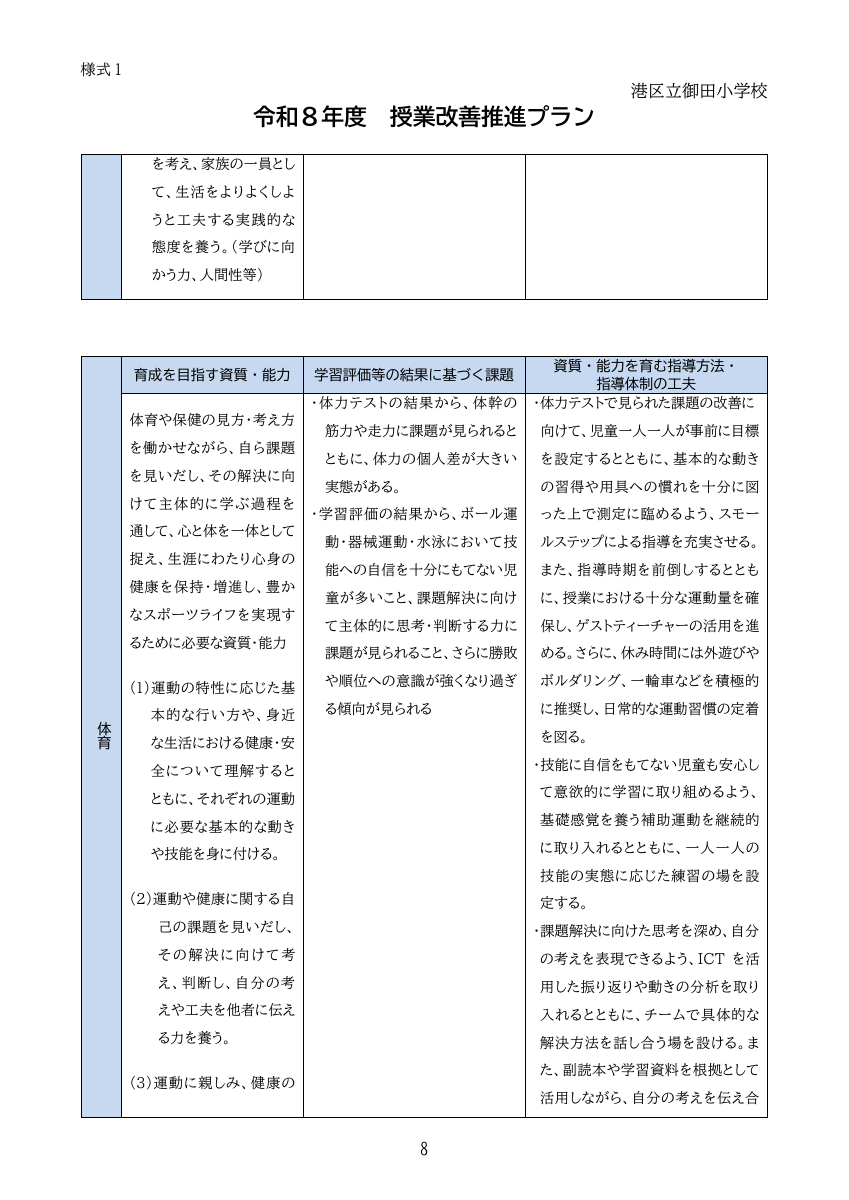 令和８年度授業改善推進プラン.pdfの8ページ目のサムネイル